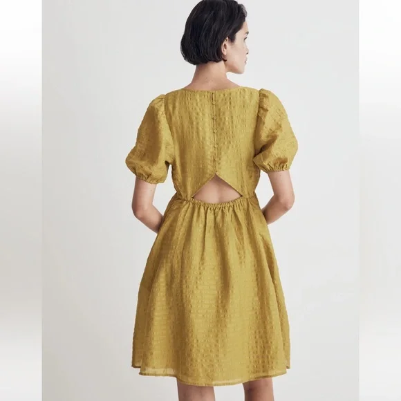 NWT Madewell Annamarie Mini Dress in Citrus Lime - Picture 2 of 12